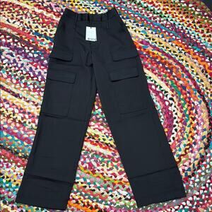 NWT Noli Milan Black Satin Cargo Pants